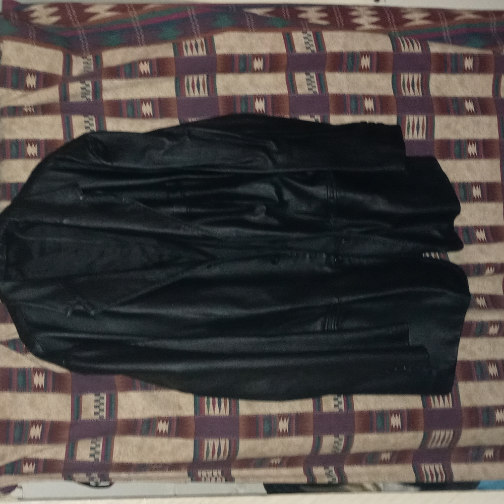 J Ferrar Leather Coat Size Large
